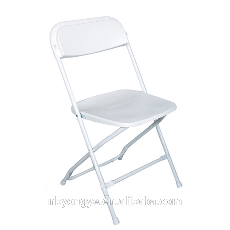 Hot wholesale white plastic folding chair