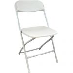 Padded Folding Resin Chair - White
