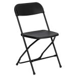 Padded Folding Resin Chair - Black