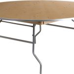 60″ Round Wood Folding Banquet Table